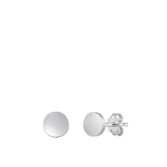 Sterling Silver Oxidized Circle Stud Earrings