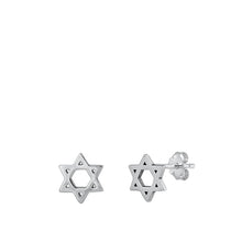 Load image into Gallery viewer, Sterling Silver Oxidized Star Of David Stud Earrings