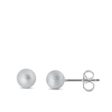 Load image into Gallery viewer, Sterling Silver Brushed Ball Stud Earrings