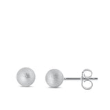 Sterling Silver Brushed Ball Studs Assorted Plain Earrings
