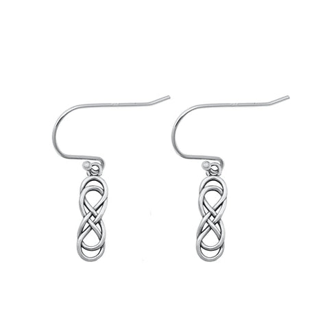 Sterling Silver Oxidized Celtic Symbol Small Stud Earrings Face Height-14.4mm