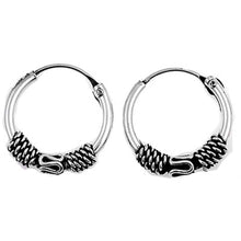 Load image into Gallery viewer, Sterling Silver Bali Hoop Earring