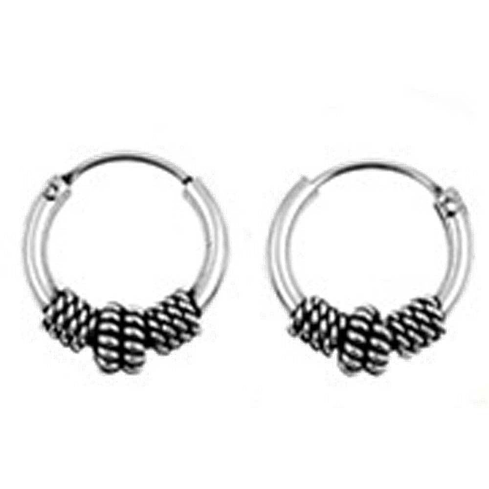 Sterling Silver Bali Hoop Earring