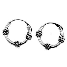 Load image into Gallery viewer, Sterling Silver Bali Hoop Earring