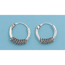 Load image into Gallery viewer, Sterling Silver Bali Hoop Earring
