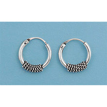 Load image into Gallery viewer, Sterling Silver Bali Hoop Earring