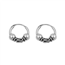 Load image into Gallery viewer, Sterling Silver Bali Hoop Earring