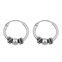 Load image into Gallery viewer, Sterling Silver Bali Hoop Earring