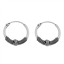 Load image into Gallery viewer, Sterling Silver Bali Hoop Earring