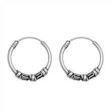 Load image into Gallery viewer, Sterling Silver Bali Hoop Earring