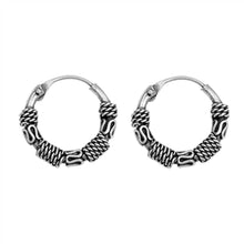 Load image into Gallery viewer, Sterling Silver Bali Hoop Earring