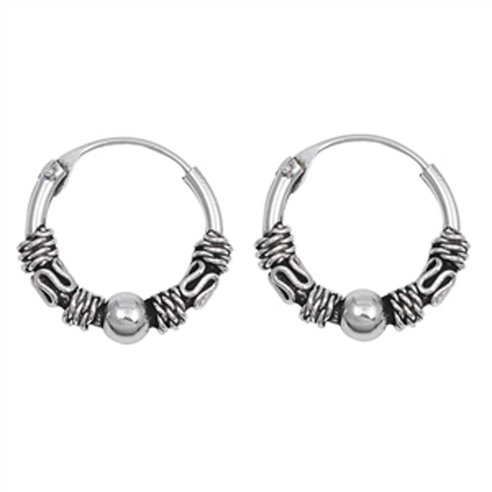 Sterling Silver Bali Hoop Earring