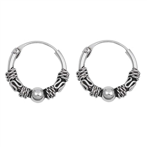 Sterling Silver Bali Hoop Earring