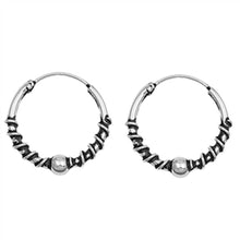 Load image into Gallery viewer, Sterling Silver Bali Hoop Earring