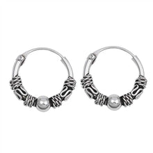 Load image into Gallery viewer, Sterling Silver Bali Hoop Earring