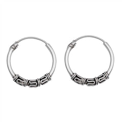 Sterling Silver Bali Hoop Earring