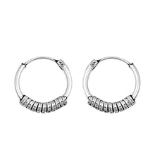 Load image into Gallery viewer, Sterling Silver Bali Hoop Earring