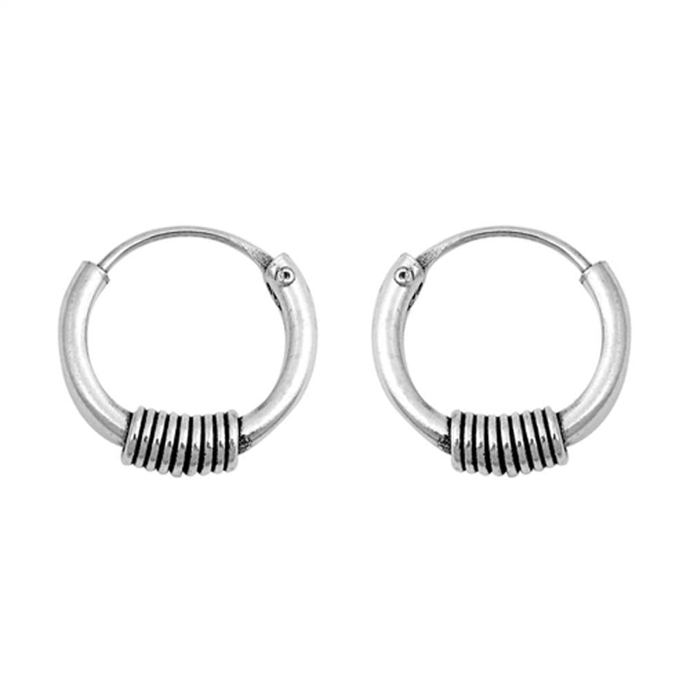 Sterling Silver Bali Hoop Earring
