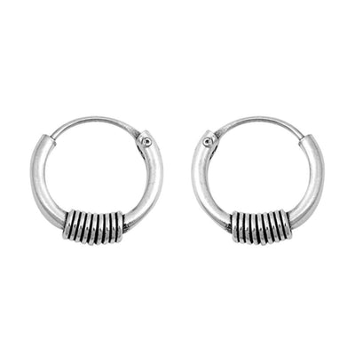 Sterling Silver Bali Hoop Earring