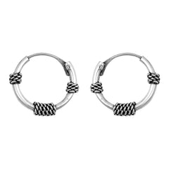 Sterling Silver Bali Hoop Earring