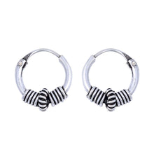 Load image into Gallery viewer, Sterling Silver Bali Hoop Earring