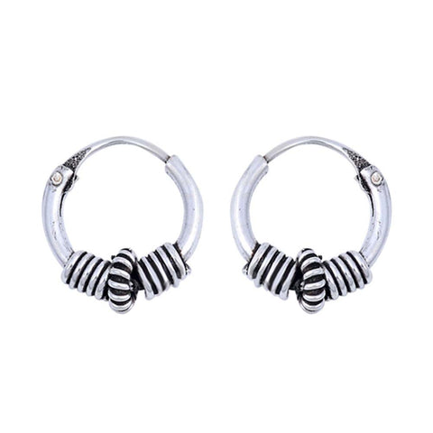 Sterling Silver Bali Hoop Earring
