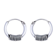 Load image into Gallery viewer, Sterling Silver Bali Hoop Earring