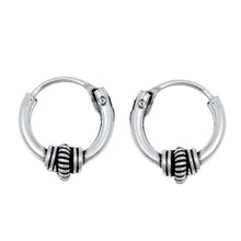 Load image into Gallery viewer, Sterling Silver Bali Hoop Earring