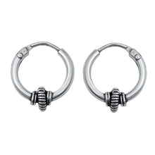 Load image into Gallery viewer, Sterling Silver Bali Hoop Earring