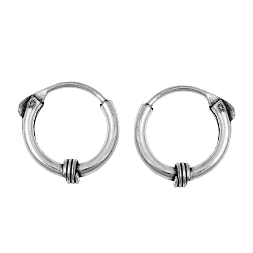 Sterling Silver Bali Hoop Earring