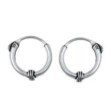 Load image into Gallery viewer, Sterling Silver Bali Hoop Earring
