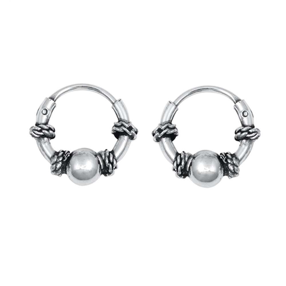 Sterling Silver Bali Hoop Earring