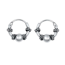 Load image into Gallery viewer, Sterling Silver Bali Hoop Earring