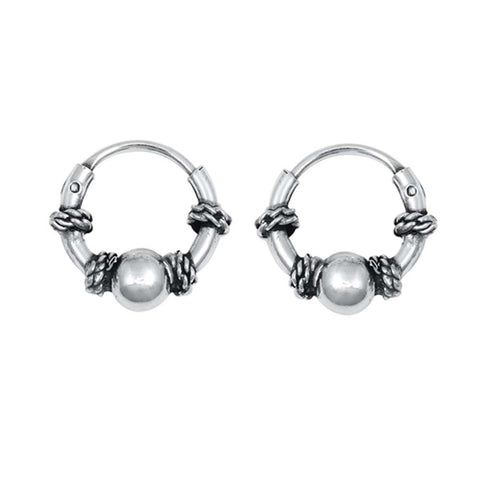 Sterling Silver Bali Hoop Earring
