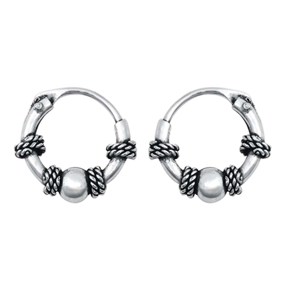 Sterling Silver Bali Hoop Earring