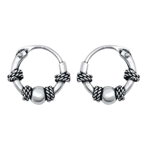 Sterling Silver Bali Hoop Earring