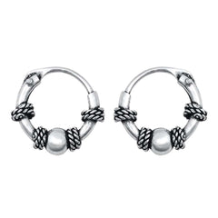 Sterling Silver Bali Hoop Earring