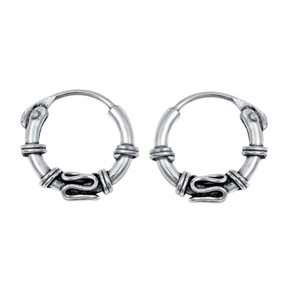 Sterling Silver Bali Hoop Earring