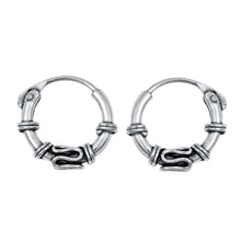 Load image into Gallery viewer, Sterling Silver Bali Hoop Earring