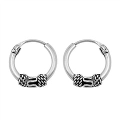 Sterling Silver Bali Hoop Earring