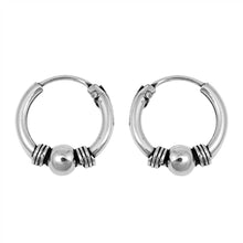 Load image into Gallery viewer, Sterling Silver Bali Hoop Earring