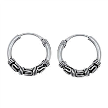 Load image into Gallery viewer, Sterling Silver Bali Hoop Earring