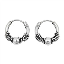 Load image into Gallery viewer, Sterling Silver Bali Hoop Earring