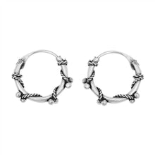 Load image into Gallery viewer, Sterling Silver Bali Hoop Earring