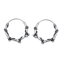 Load image into Gallery viewer, Sterling Silver Bali Hoop Earring