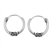 Load image into Gallery viewer, Sterling Silver Bali Hoop Earring