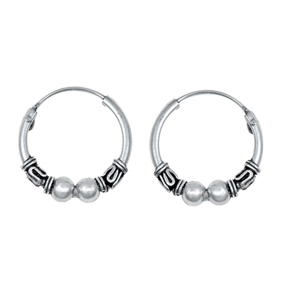 Sterling Silver Bali Hoop Earring