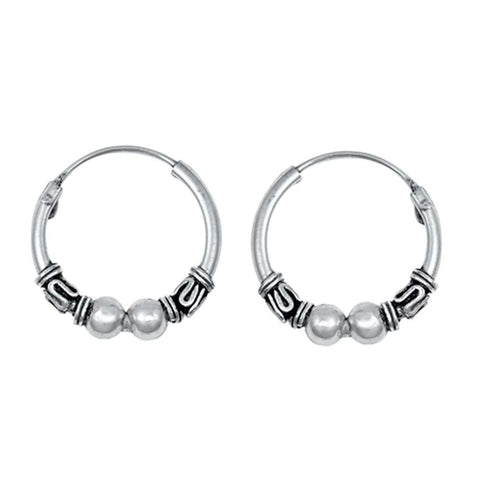 Sterling Silver Bali Hoop Earring