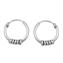 Load image into Gallery viewer, Sterling Silver Bali Hoop Earring