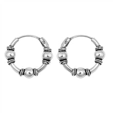 Load image into Gallery viewer, Sterling Silver Bali Hoop Earring